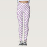 Leggings Patrón de verificación púrpura y blanco<br><div class="desc">Legiones de patrón de verificación púrpura y blanca</div>