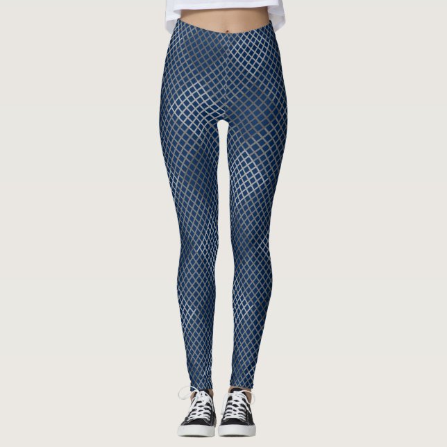 Leggings Patrón de verificador Diagonal 2tn.b DBlue BG (Anverso)