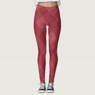 Leggings Patrón de verificador Diagonal 2tn.b Red BG