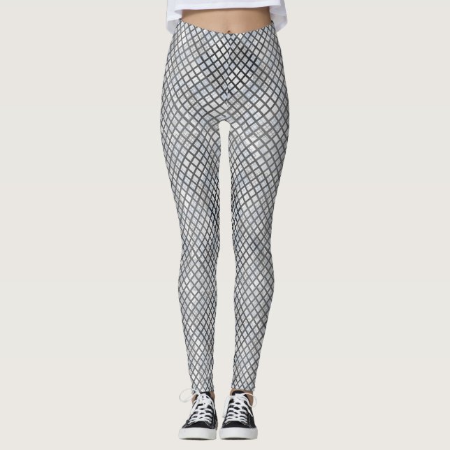 Leggings Patrón de verificador diagonal gris 02.w Offwhite  (Anverso)