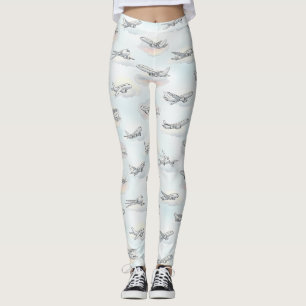 Leggings Patrón de viaje aéreo soñador (1)