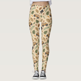 Leggings Patrón de viaje por carretera vintage (3)