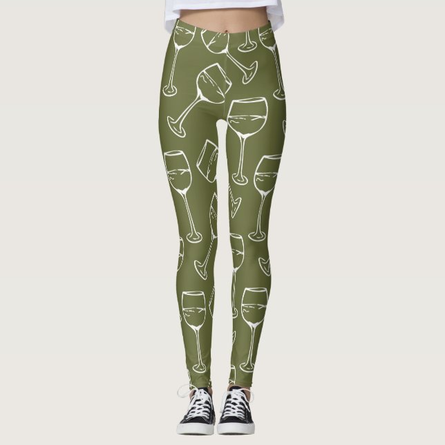 LEGGINGS PATRÓN DE VIDRIO DE VINO (Anverso)