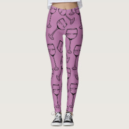 LEGGINGS PATRÓN DE VIDRIO DE VINO