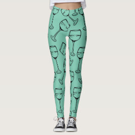 LEGGINGS PATRÓN DE VIDRIO DE VINO