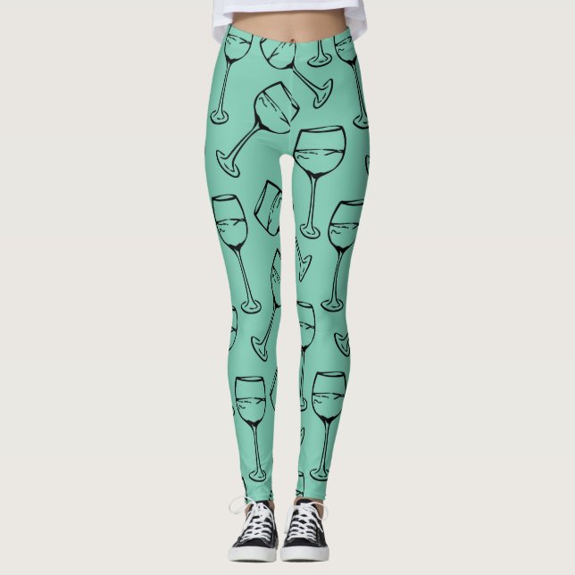LEGGINGS PATRÓN DE VIDRIO DE VINO (Anverso)