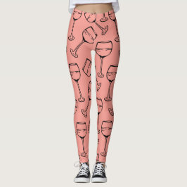 LEGGINGS PATRÓN DE VIDRIO DE VINO