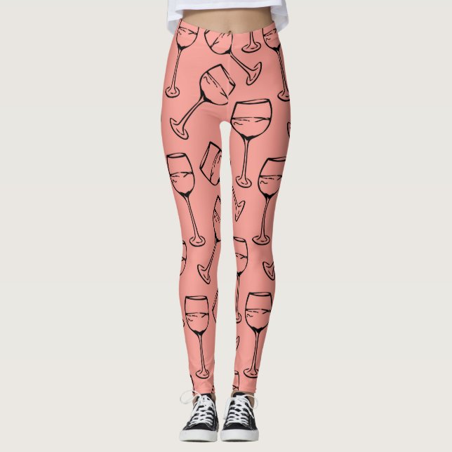 LEGGINGS PATRÓN DE VIDRIO DE VINO (Anverso)