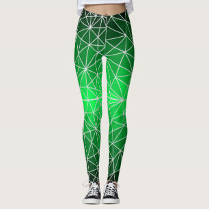 Leggings Patrón de vidrio manchado 01.Green.Offwhite Line B