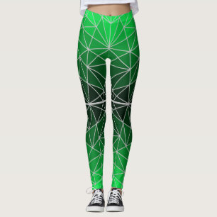 Leggings Patrón de vidrio manchado 02.Green.LGrey Línea BG