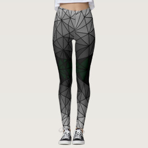 Leggings Patrón de vidrio manchado 03.Gris.Black Line BG