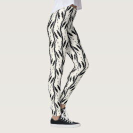 Leggings Patrón de viñedos negros decorativos