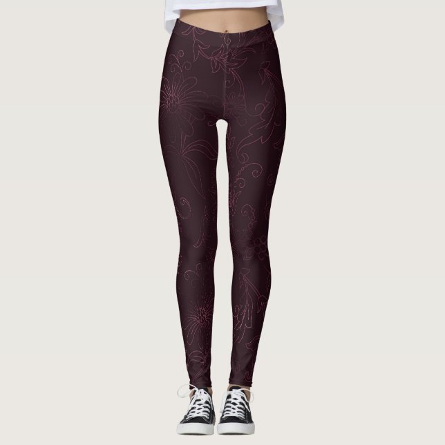 Leggings Patrón de Vino de Mora  (Anverso)