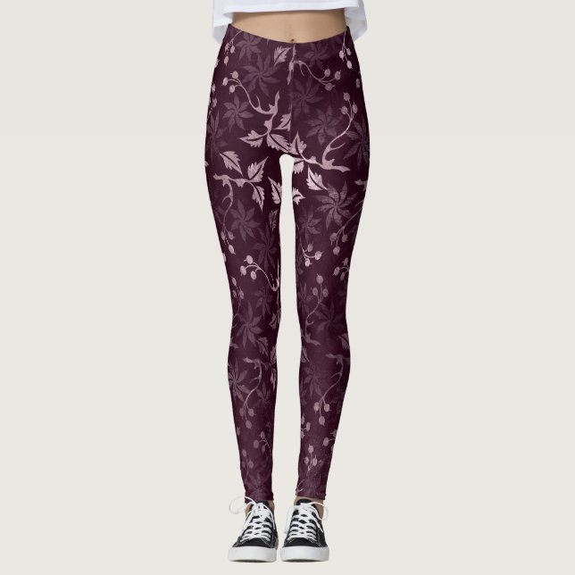 Leggings Patrón de Vino de Zarzamora  (Anverso)