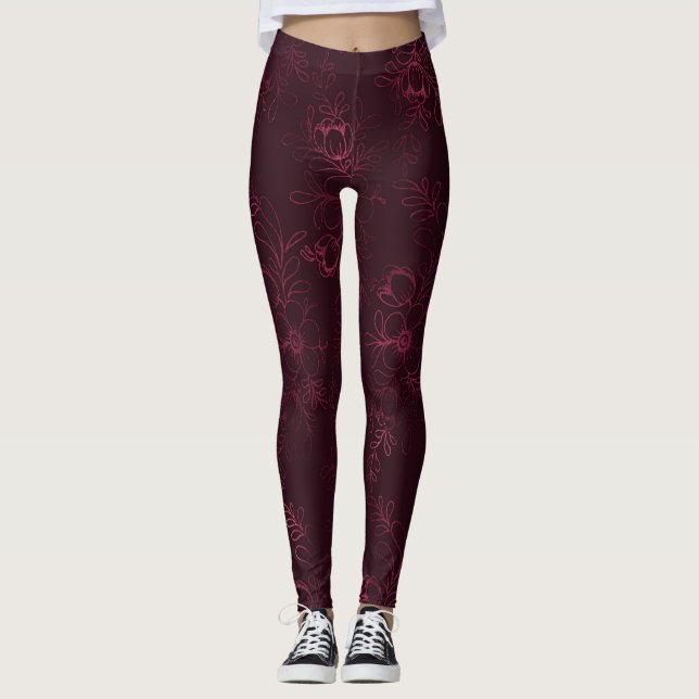 Leggings Patrón de Vino de Zarzamora  (Anverso)