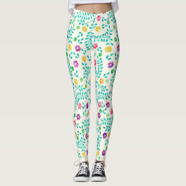 Leggings Patrón de Vinos y Flores de Acuarela