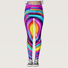 Leggings Patrón de vórtice del círculo neón
