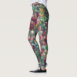 Leggings Patrón de William Morris Art Nouveau Calico Chintz