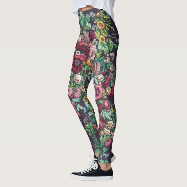 Leggings Patrón de William Morris Art Nouveau Calico Chintz (Izquierda)