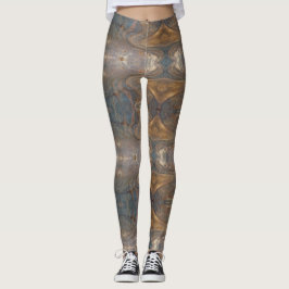 Leggings Patrón de Woodgrain Neutral Brown Strip Resumen