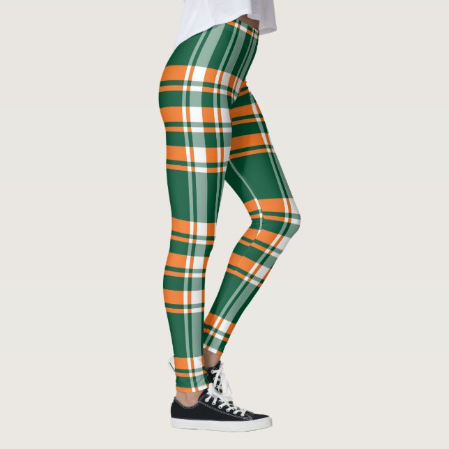 Leggings patrón de yeso verde naranja (Derecha)