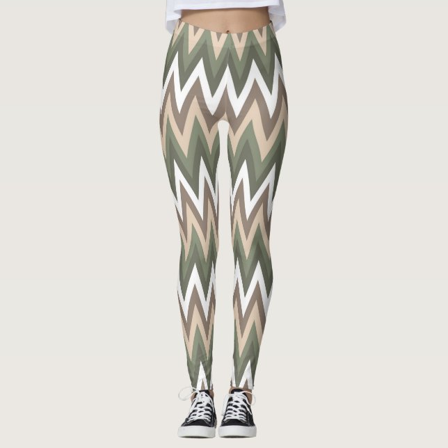 Leggings Patrón de Zag múltiple piernas de mujeres (Anverso)