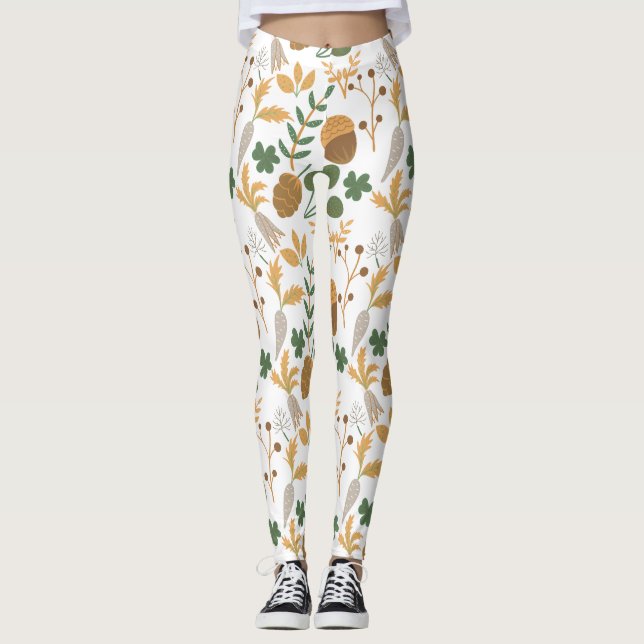 Leggings Patrón De Zanahorias Y Tuercas (Anverso)