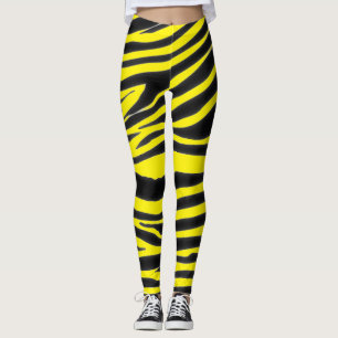 LEGGINGS PATRÓN DE ZEBRA NEGRO