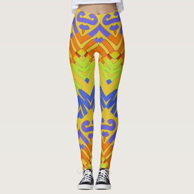Leggings Patrón de zigzag multicolor "Ratti_Creative_Arts"  (Anverso)