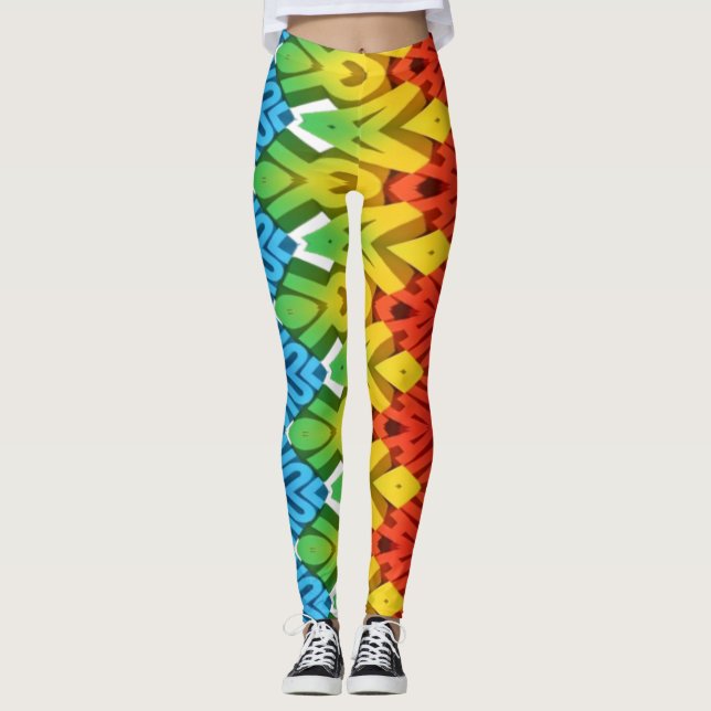 Leggings Patrón de zigzag multicolor "Ratti_Creative_Arts"  (Anverso)