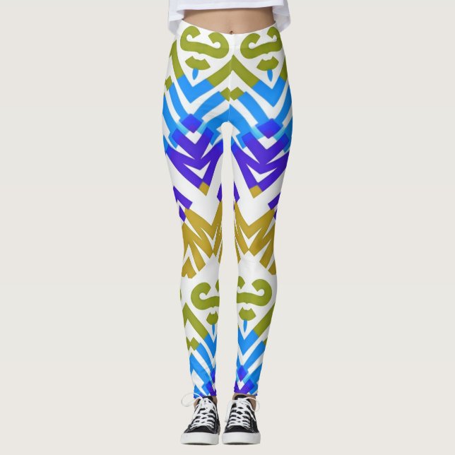 Leggings Patrón de zigzag multicolor "Ratti_Creative_Arts"  (Anverso)