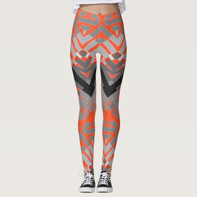 Leggings Patrón de zigzag multicolor "Ratti_Creative_Arts"  (Anverso)