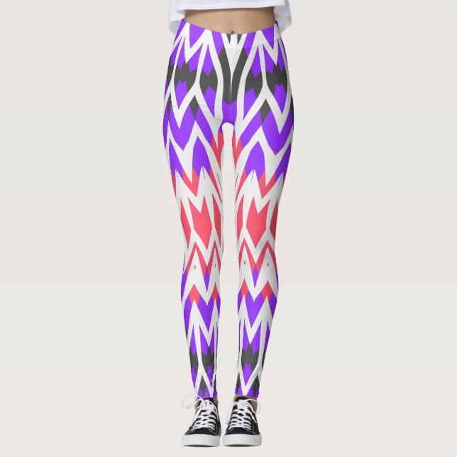 Leggings Patrón de zigzag multicolor "Ratti_Creative_Arts" (Anverso)
