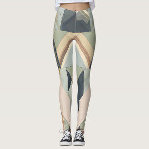 Leggings Patrón deco geométrico del arte del tono de la Tie