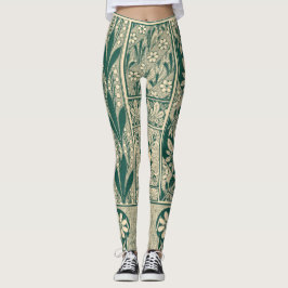 Leggings Patrón decorativo de Art Nouveau botánico