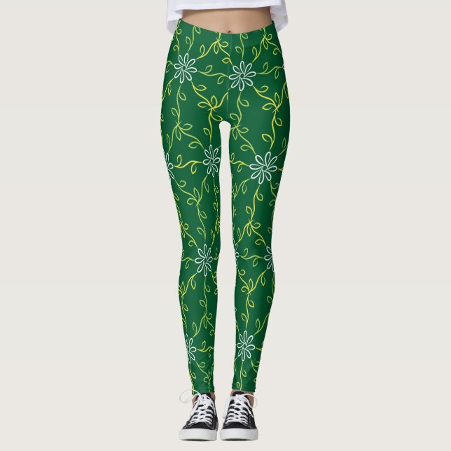 Leggings Patrón defloral sin soldadura (Anverso)