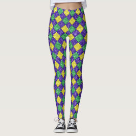 Leggings Patrón del Carnaval de Diamantes de Mardi Gras Har