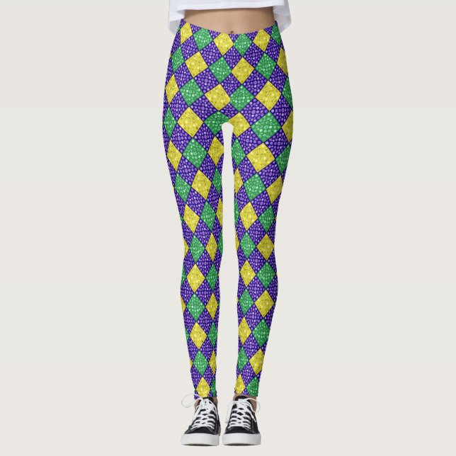 Leggings Patrón del Carnaval de Diamantes de Mardi Gras Har (Anverso)