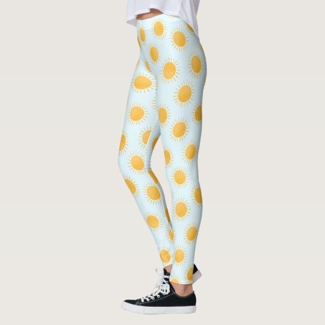 Leggings Patrón del Día del Doodle Sunshine (Izquierda)