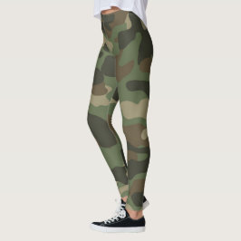 Leggings Patrón del Ejército Camo Verde