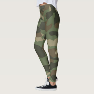 Leggings Patrón del Ejército Camo Verde