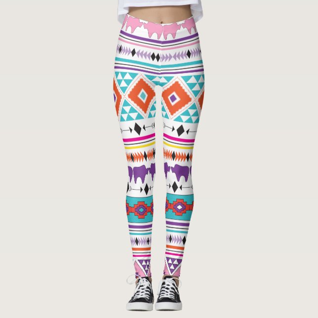 Leggings Patrón del sudoeste de la India azteca (Anverso)