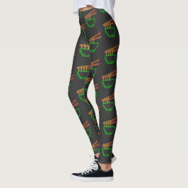 Leggings Patrón del tazón de fideos de Asia neón