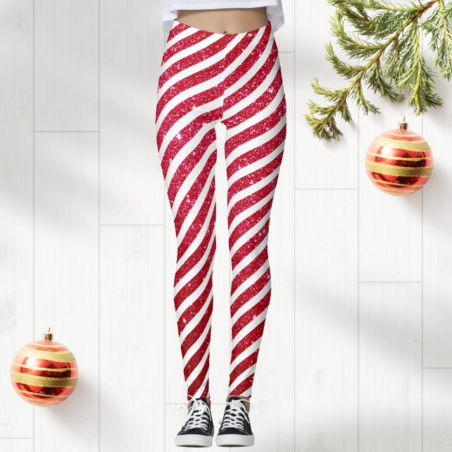 Leggings Patrón desechado de Purpurina de caña de candy de  (Subido por el creador)