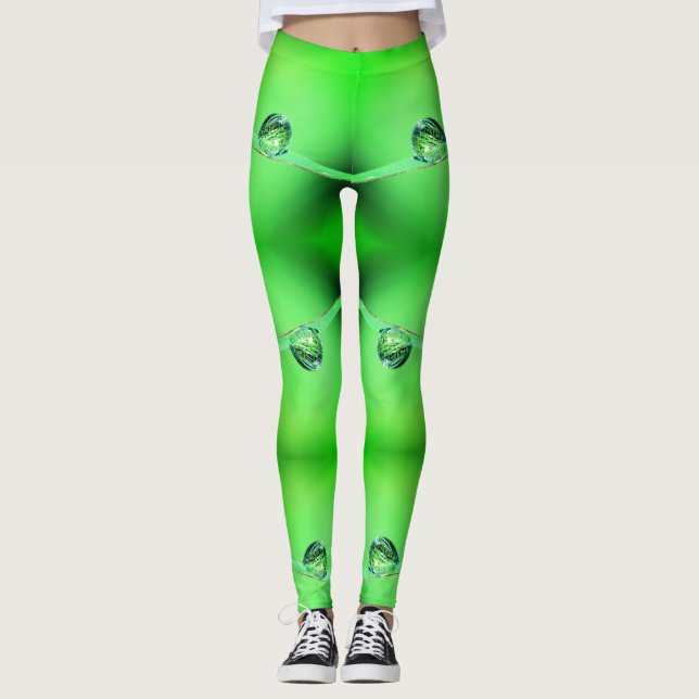 Leggings Patrón Dew con tonos neón y lima verde (Anverso)