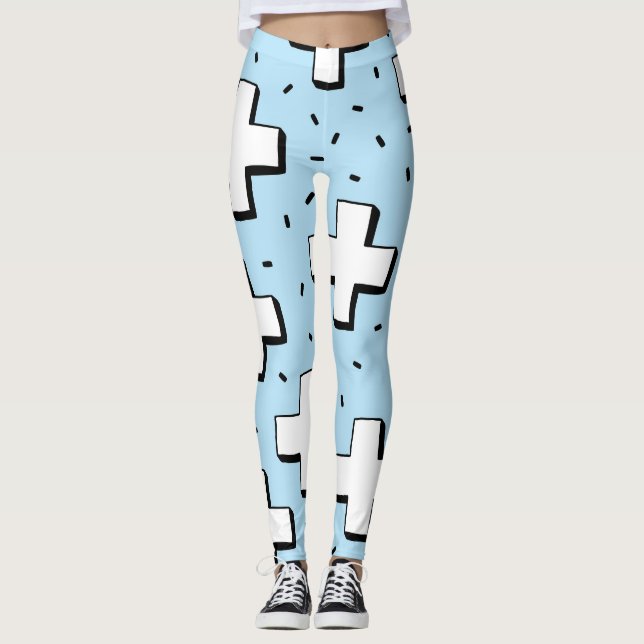 Leggings Patrón dibujado a mano con más Rótulos. (Anverso)