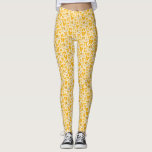Leggings Patrón dibujado a mano de arcos amarillos de Coque<br><div class="desc">Coqueta y leggings extravagantes con ilustracion dibujado a mano de arcos y corazones amarillos.</div>