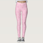 Leggings Patrón dibujado a mano de arcos rosados de Coquett<br><div class="desc">Coquette y leggings extravagantes con ilustracion a mano de arcos y corazones rosados.</div>