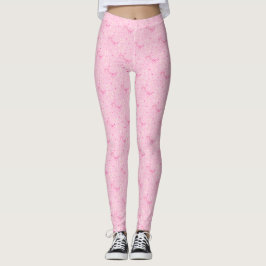 Leggings Patrón dibujado a mano de arcos rosados de Coquett