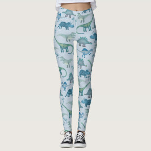 Leggings Patrón Dinosaurio Azul